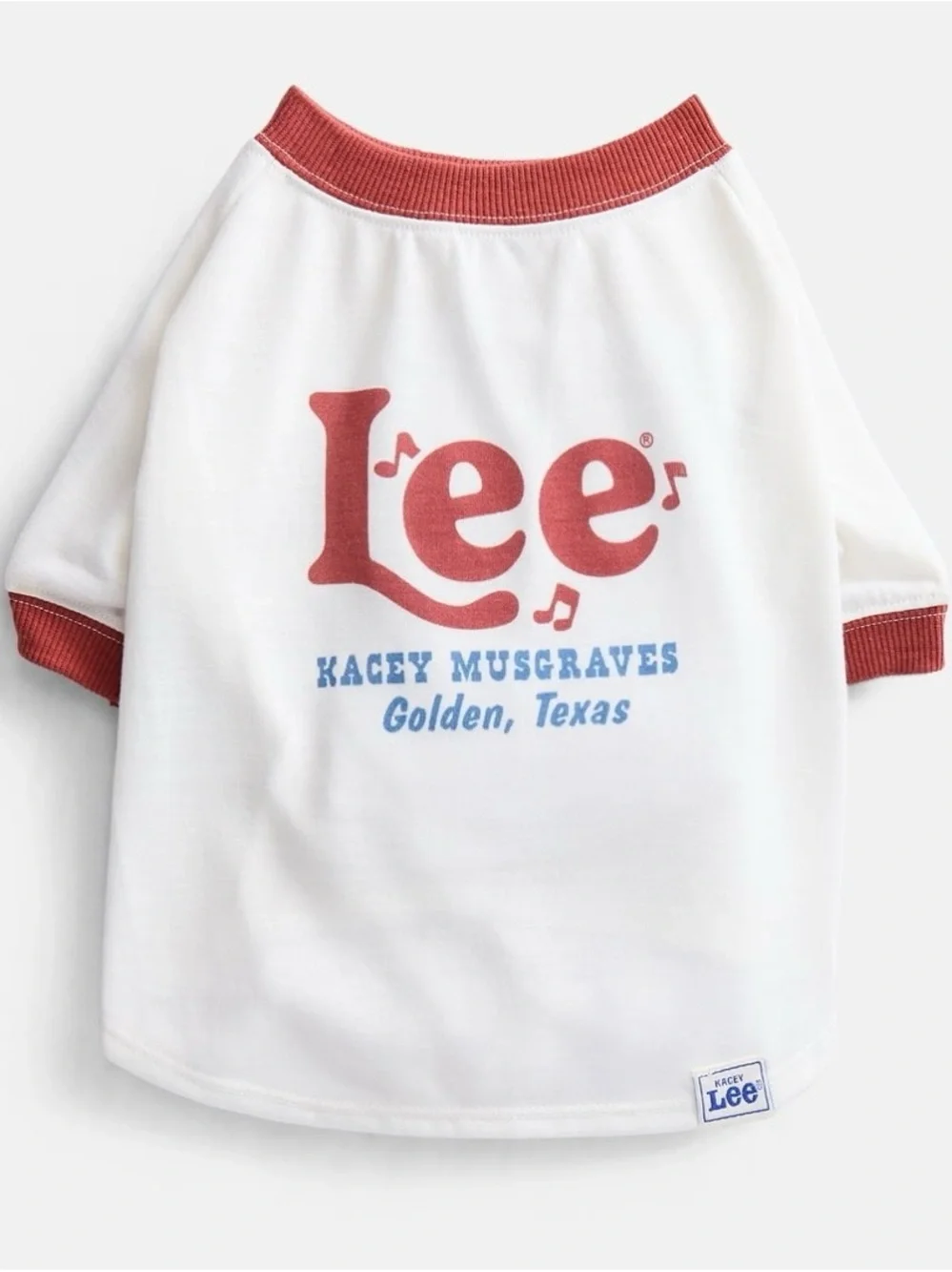Kacey Lee  Pet Tee Shirt for Cats and Dogs, Red, White